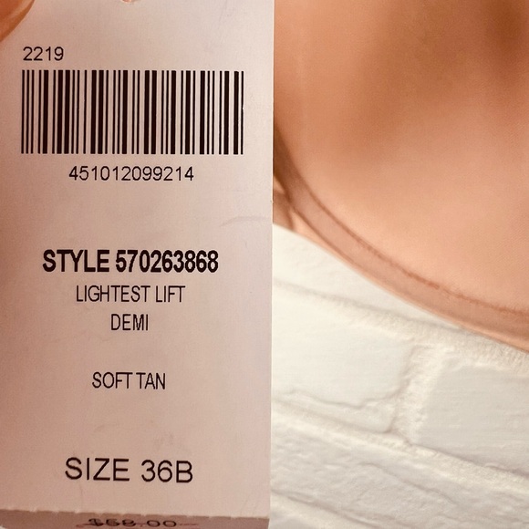 NWT Soma Lightest Lift Lined Demi Underwire Lace Bra 36 B Soft Tan Nude #0304 - Picture 10 of 14